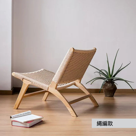 進口白蠟木 馬鞍休閒臥室客廳民宿懶人椅 藤編/繩編