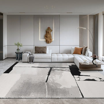 藝術黑白 威爾頓機織立體紋理地毯