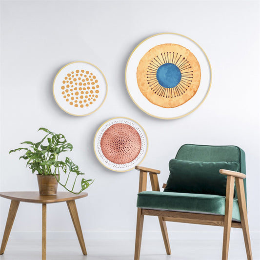 圓形實木裝飾畫-客廳餐廳傢俱文藝風格掛畫