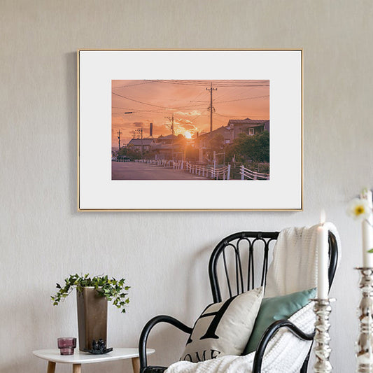 落日街拍 寫實風日系牆壁掛畫