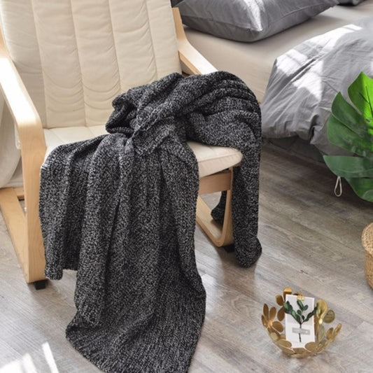 編織 經典魚骨紋棉質針織蓋毯 多色可選