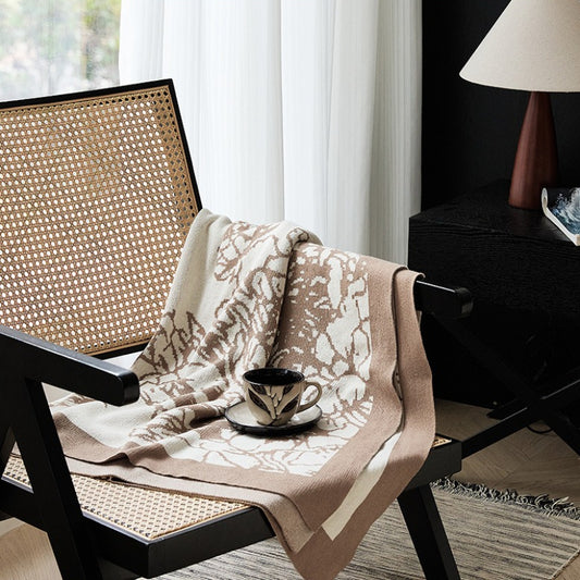 花與蝶 針織全棉蓋毯沙發毯