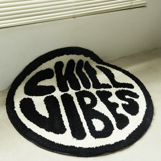 Chill Vibes 圓形厚絨植絨防滑地毯 120cm
