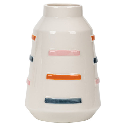 序色 跳色立體紋 陶瓷高低雙款花器