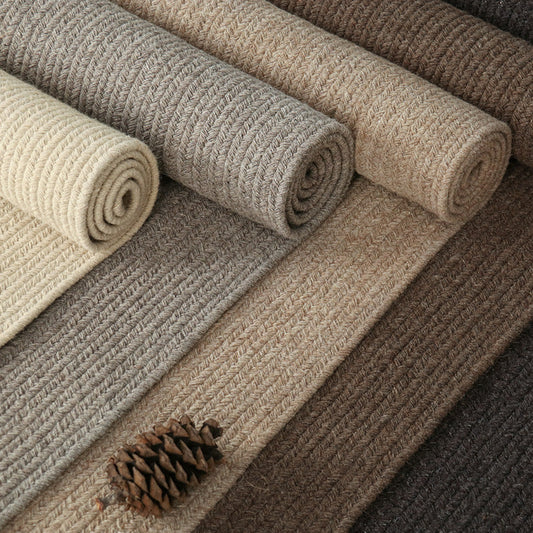 羊毛手工編織 新疆羊毛純色圓形方型地毯