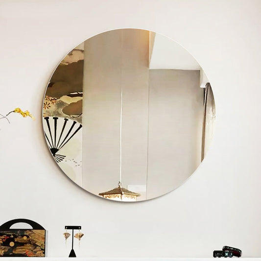 無框圓形浴室牆壁掛鏡