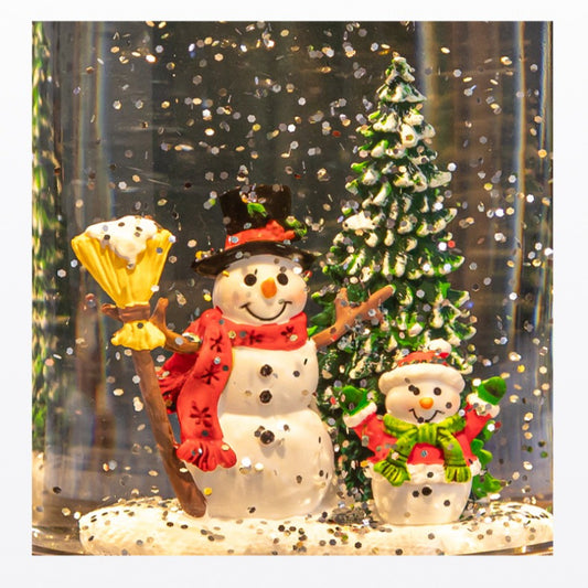 聖誕佈置 聖誕老人飄雪手提桌面裝飾燈
