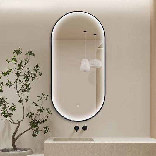 橢圓鋁框浴室燈鏡掛鏡