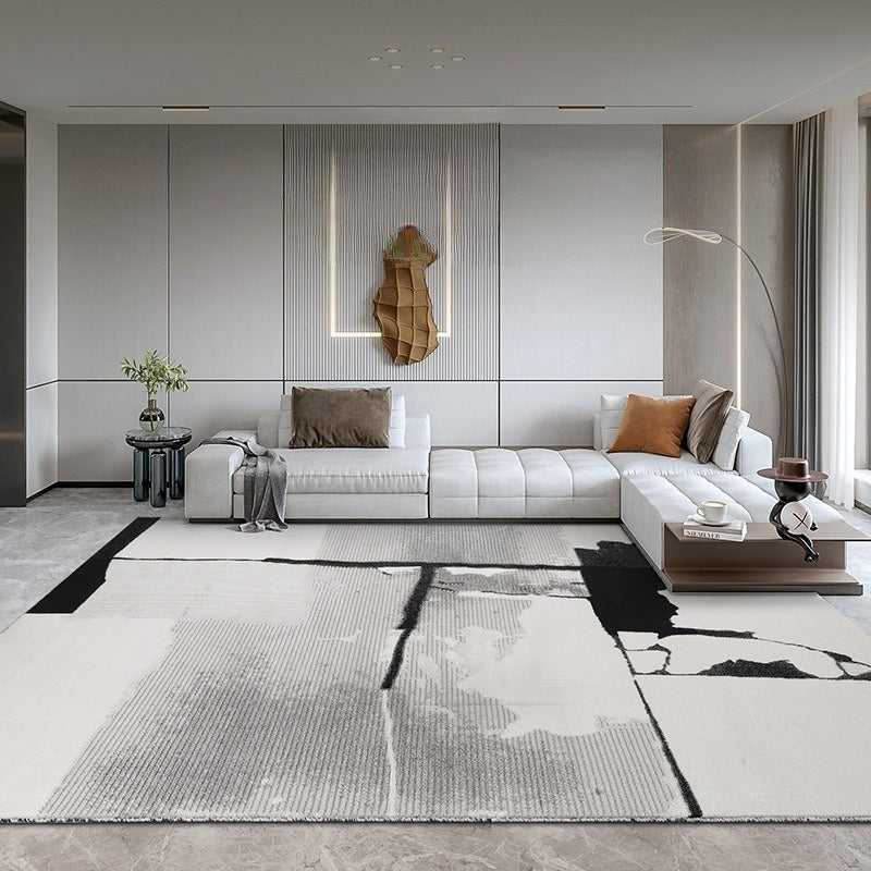 藝術黑白 威爾頓機織立體紋理地毯