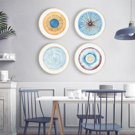 圓形實木裝飾畫-客廳餐廳傢俱文藝風格掛畫