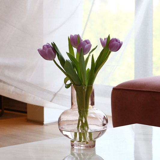 春季系列 透明粉色玻璃擺件花器