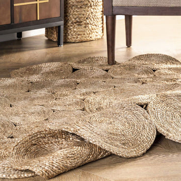 草編系列 手工編織黃麻文藝造型地毯