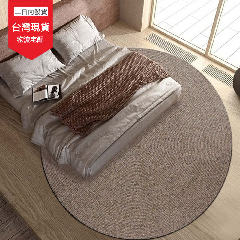 【現貨】手工編織新疆羊毛圓型地毯 棕色 直徑150cm