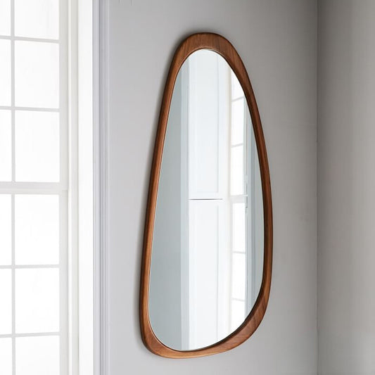 創意水滴 實木框牆壁浴室掛鏡