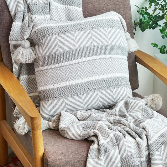 全棉針織抱枕套靠枕套45x45客廳佈置家居飾品