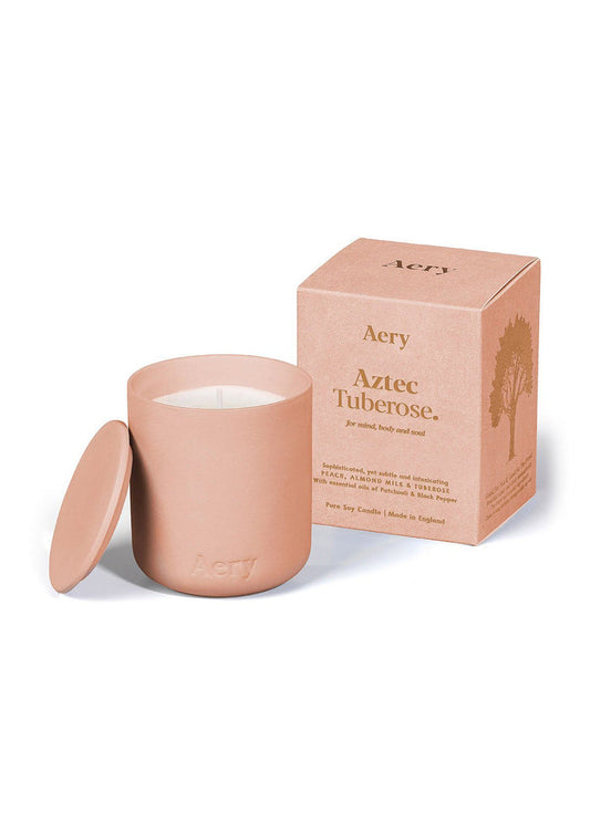 英國 Aery 阿茲提克晚香玉香氛蠟燭-粉桃色陶罐