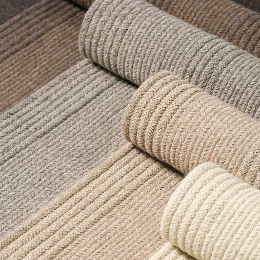 加厚羊毛手工編織 純色方型紋路地毯